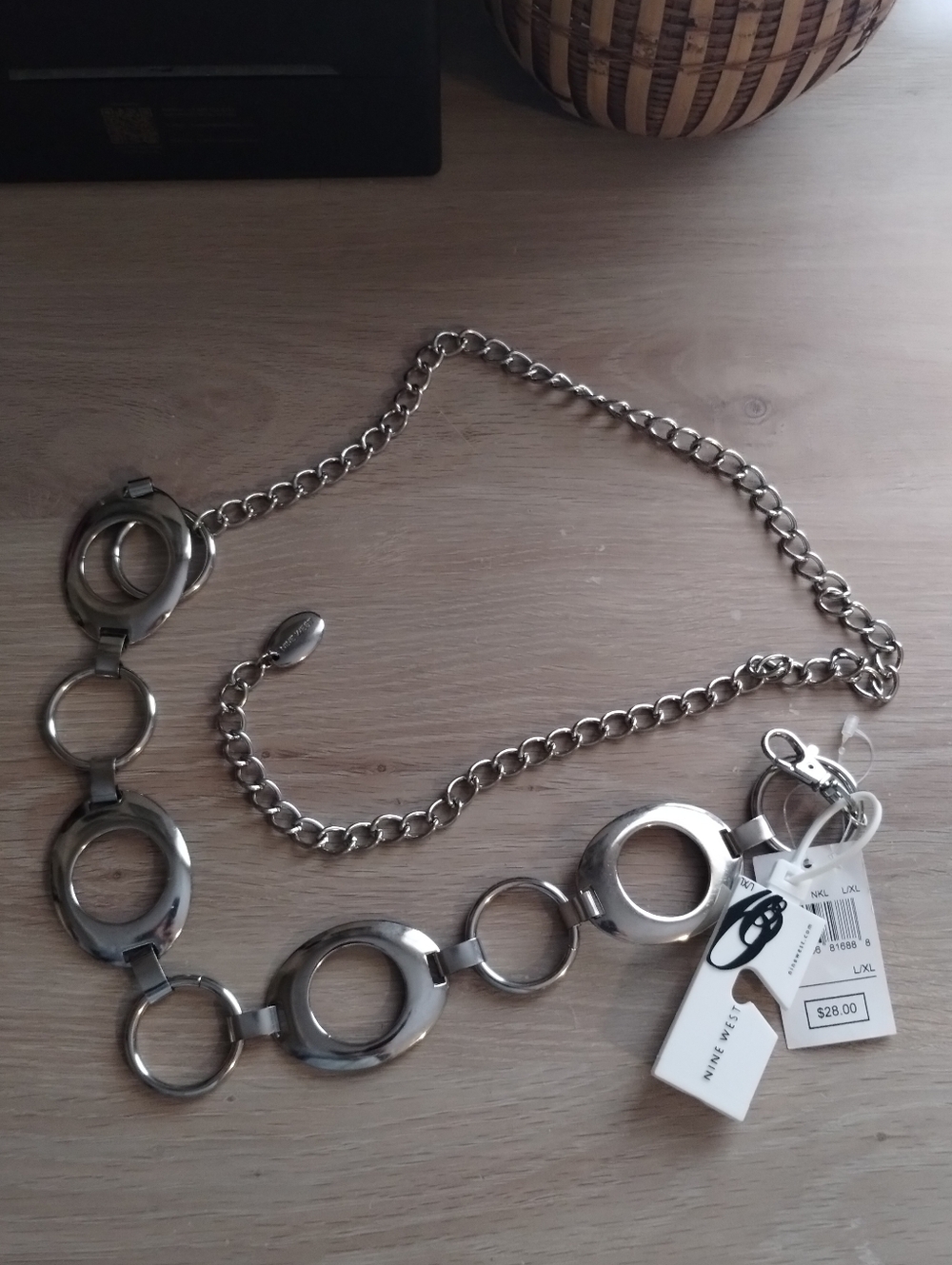 Silver Tone Chain Link Circle Belt by Nine West
